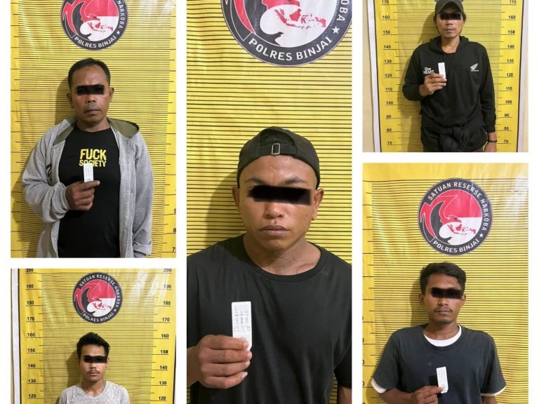 Grebek Barak Narkoba, Satresnarkoba Polres Binjai Amankan Lima Orang Pria
